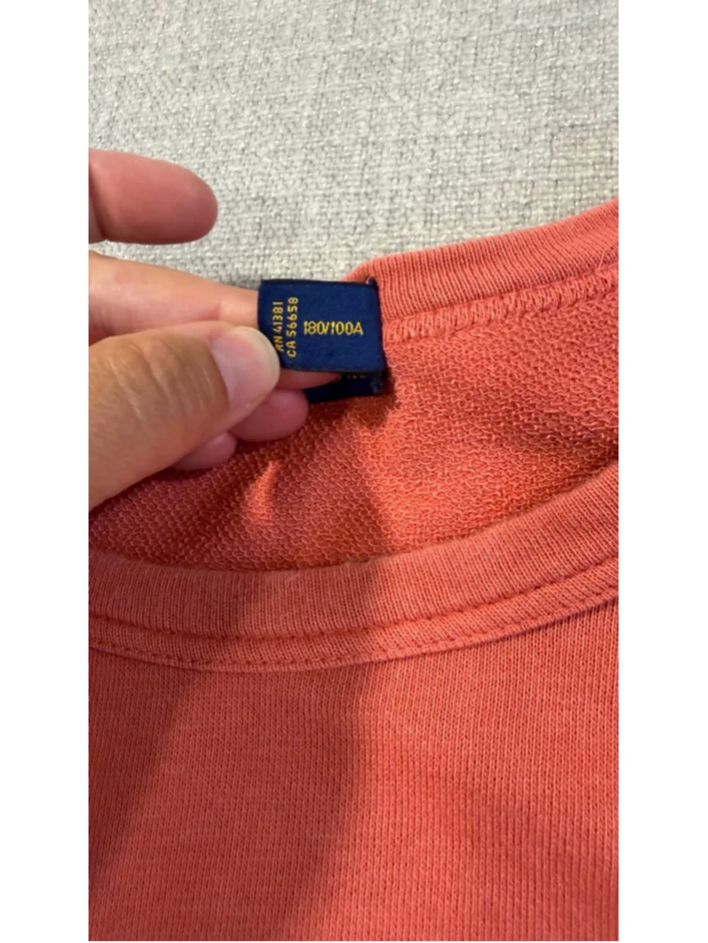 Polo Ralph Lauren Men's Coral Red Spa Terry Raglan Pullover Sweatshirt large